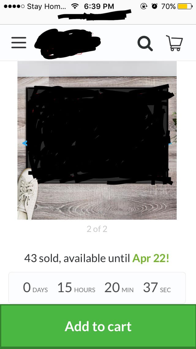 Doormat sold 43 unit